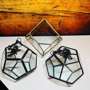 🚫sold🚫 Hanging glass plant terrarium 3 pc set bundle